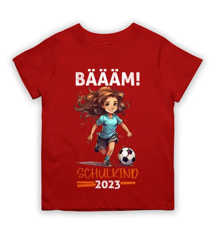 BÄÄM! Schulkind 2023 Mädchen Kinder T - Shirt - 92 - 98 / Rot