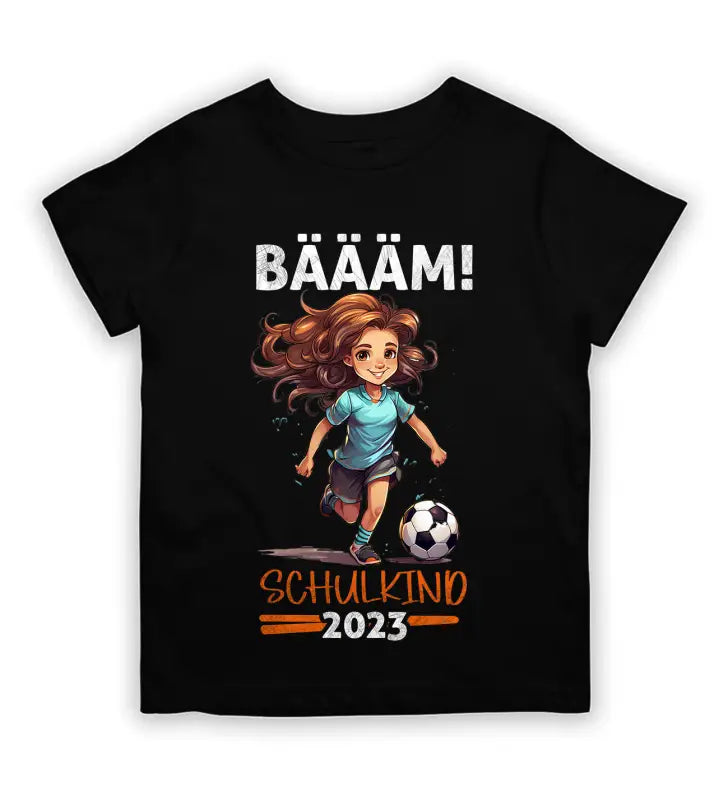 BÄÄM! Schulkind 2023 Mädchen Kinder T - Shirt - 92 - 98 / Schwarz