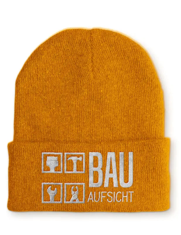 
                      
                        Bauaufsicht Statement Beanie Mütze mit Spruch - Mustard
                      
                    