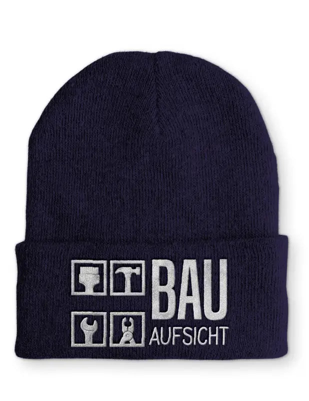 
                      
                        Bauaufsicht Statement Beanie Mütze mit Spruch - Navy
                      
                    