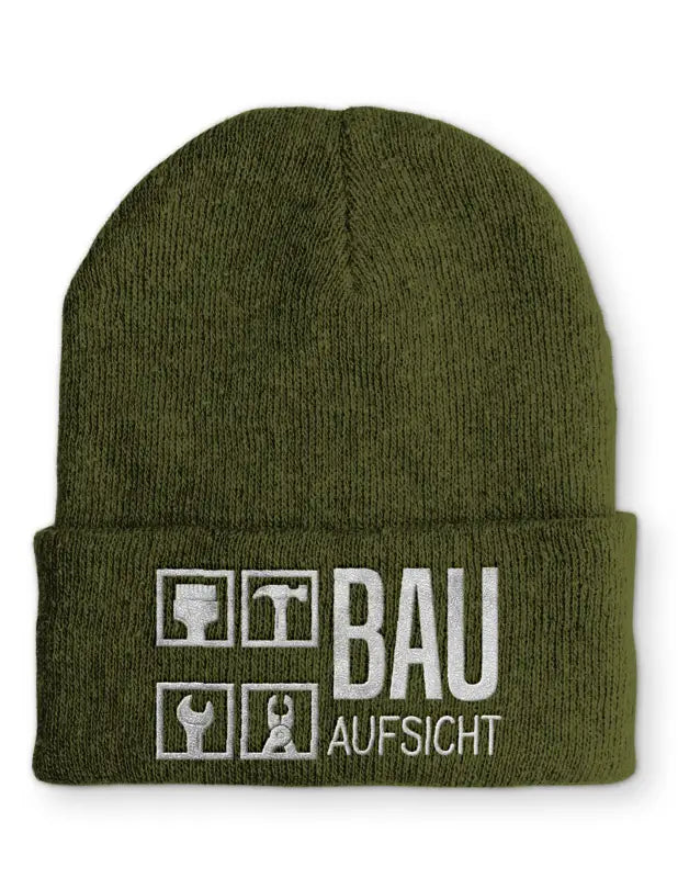 
                      
                        Bauaufsicht Statement Beanie Mütze mit Spruch - Olive
                      
                    