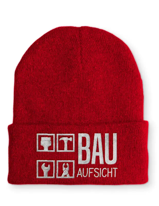 
                      
                        Bauaufsicht Statement Beanie Mütze mit Spruch - Rot
                      
                    