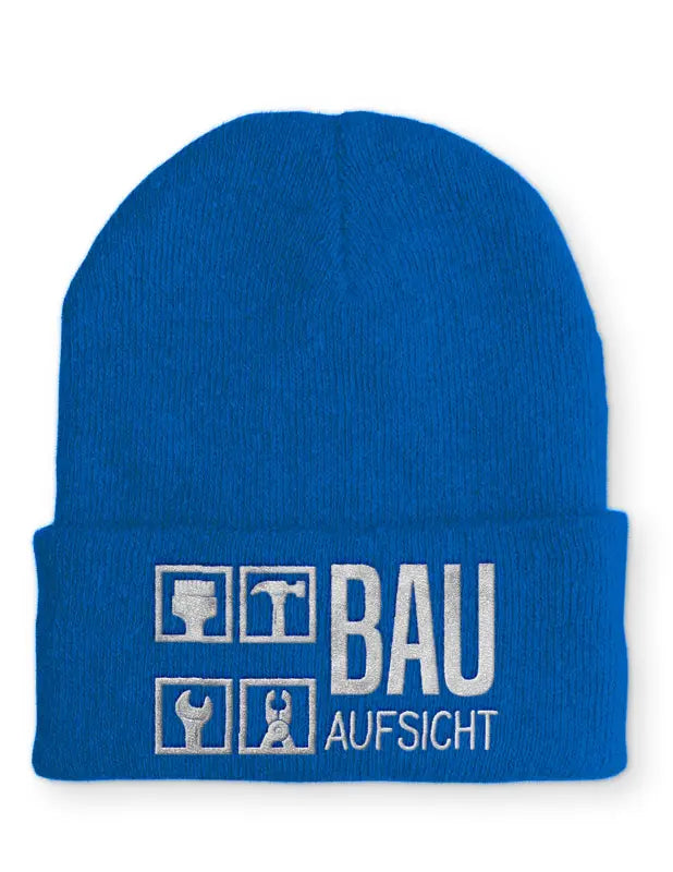 
                      
                        Bauaufsicht Statement Beanie Mütze mit Spruch - Royal
                      
                    