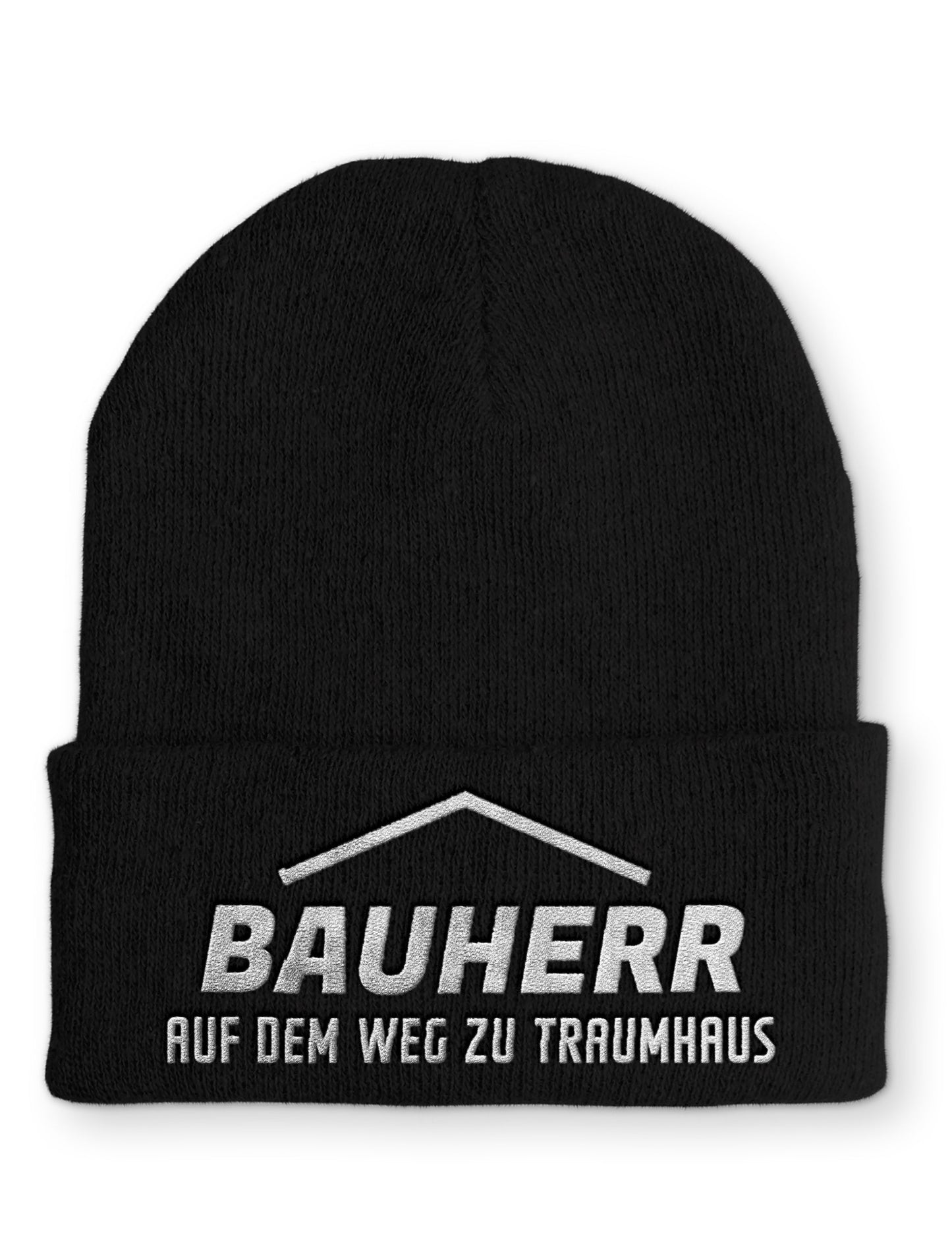 Bauherr auf dem Weg zum Traumhaus Beanie Mütze mit Spruch - Black - Mütze