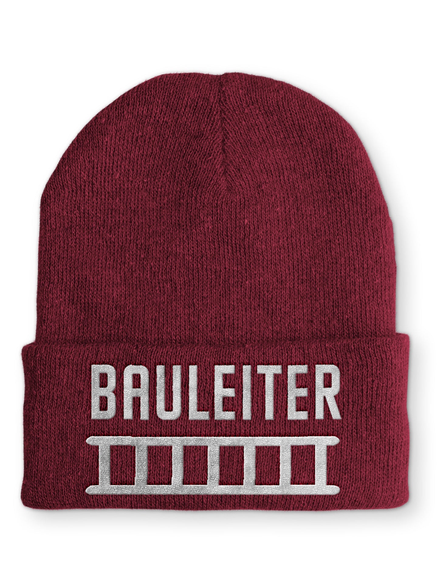 Bauleiter Beanie Mütze mit Spruch - Bordeaux - Mütze