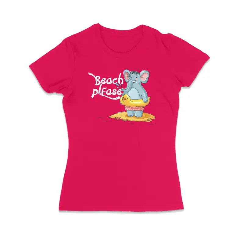 Beach Please Urlaub Statement Damen T - Shirt - S / Bright Pink