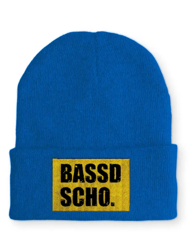 
                      
                        Beanie Mütze Bassd Scho. Statement mit Spruch
                      
                    