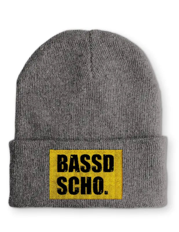 
                      
                        Beanie Mütze Bassd Scho. Statement mit Spruch - Grey
                      
                    