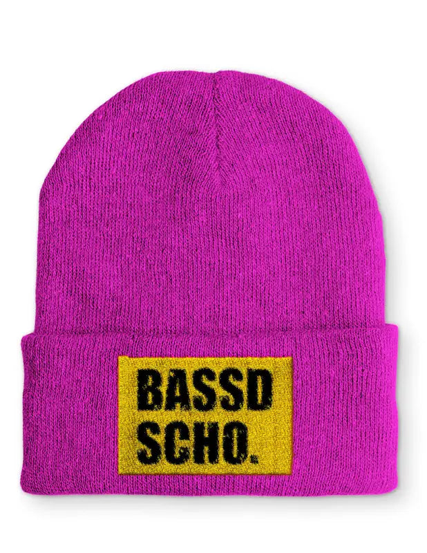 
                      
                        Beanie Mütze Bassd Scho. Statement mit Spruch - Pink
                      
                    