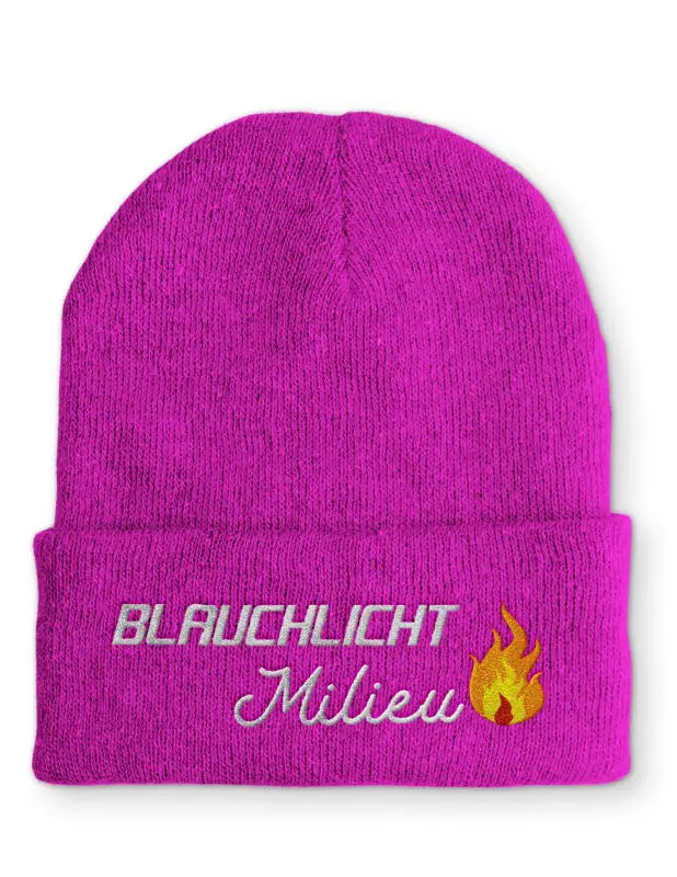 
                      
                        Beanie Mütze Blaulicht Milieu Statement mit Spruch - Pink
                      
                    