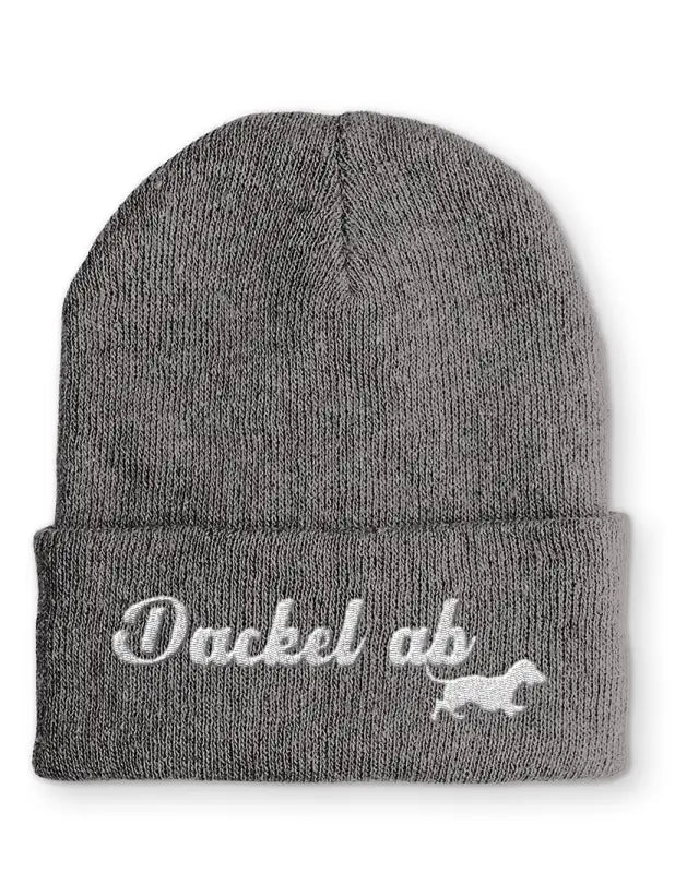 
                      
                        Beanie Mütze Dackel ab Dackelfan Statement mit Spruch - Grey
                      
                    