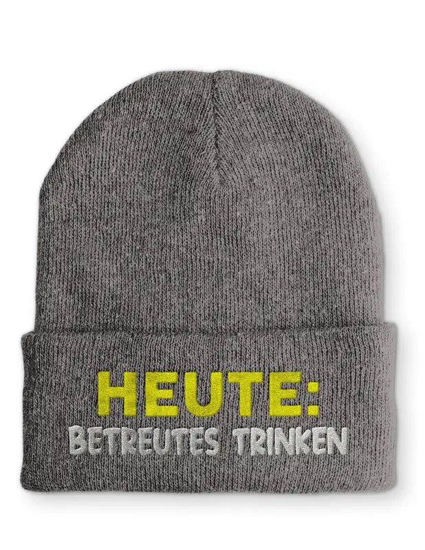 
                      
                        Beanie Mütze Heute: Betreutes trinken Statement mit Spruch - Grey
                      
                    