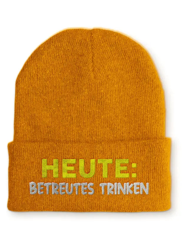 
                      
                        Beanie Mütze Heute: Betreutes trinken Statement mit Spruch - Mustard
                      
                    