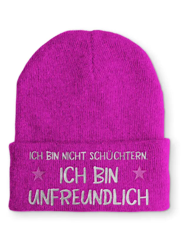 
                      
                        Beanie Mütze Ich bin nicht schüchtern. unfreundlich Statement mit Spruch - Pink
                      
                    