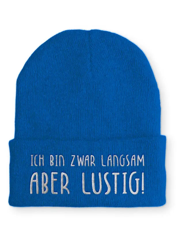 
                      
                        Beanie Mütze Ich bin zwar langsam aber lustig! nach Statement mit Spruch
                      
                    