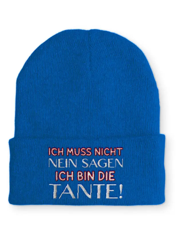 
                      
                        Beanie Mütze Ich muss nicht Nein sagen bin die Tante! Statement mit Spruch
                      
                    