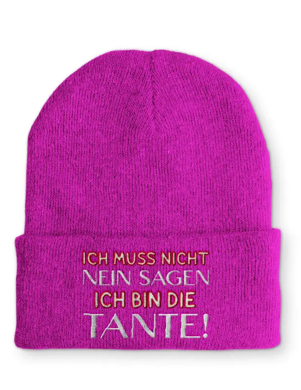 
                      
                        Beanie Mütze Ich muss nicht Nein sagen bin die Tante! Statement mit Spruch - Pink
                      
                    