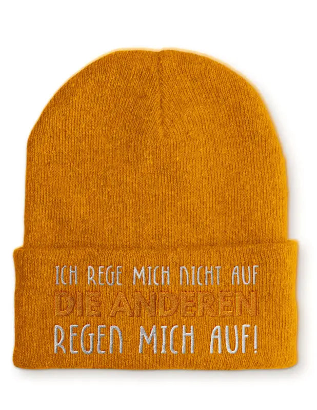 
                      
                        Beanie Mütze Ich rege mich nicht auf die anderen regen auf! Statement mit Spruch - Mustard
                      
                    