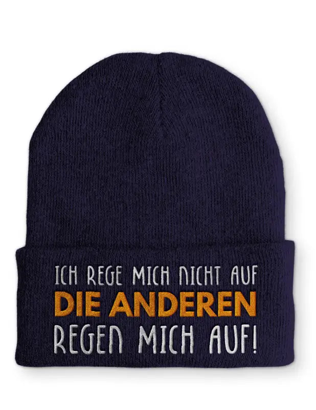 
                      
                        Beanie Mütze Ich rege mich nicht auf die anderen regen auf! Statement mit Spruch - Navy
                      
                    