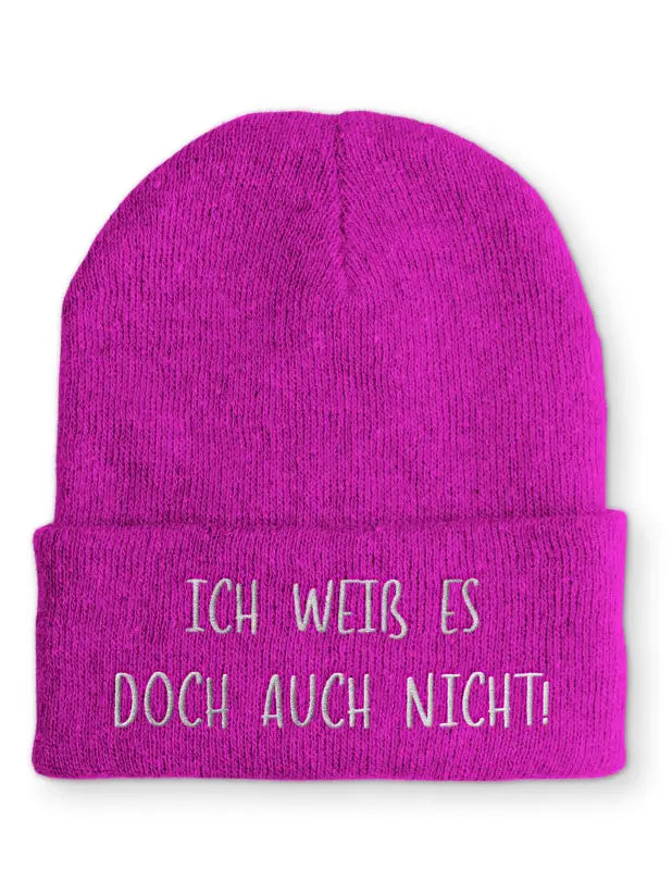 
                      
                        Beanie Mütze Ich weiß es doch auch nicht! Statement mit Spruch - Pink
                      
                    