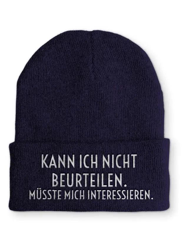 
                      
                        Beanie Mütze Kann ich nicht beurteilen. Müsste mich interessieren. Statement mit Spruch - Navy
                      
                    