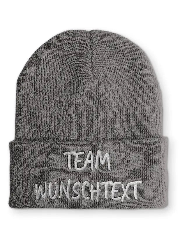 
                      
                        Beanie Mütze Team ’Wunschtext’ Statement mit Spruch - Grey
                      
                    