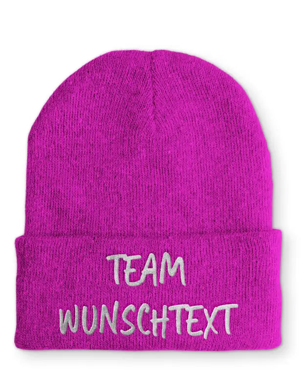 
                      
                        Beanie Mütze Team ’Wunschtext’ Statement mit Spruch - Pink
                      
                    