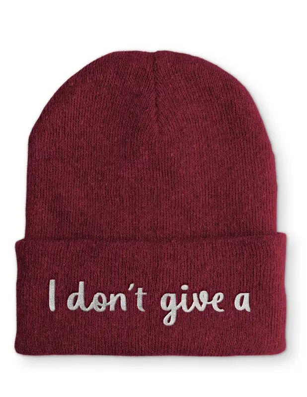 Beanie Mütze I don´t give a Statement Beanie Mütze mit Spruch - tshirtladen - Mütze