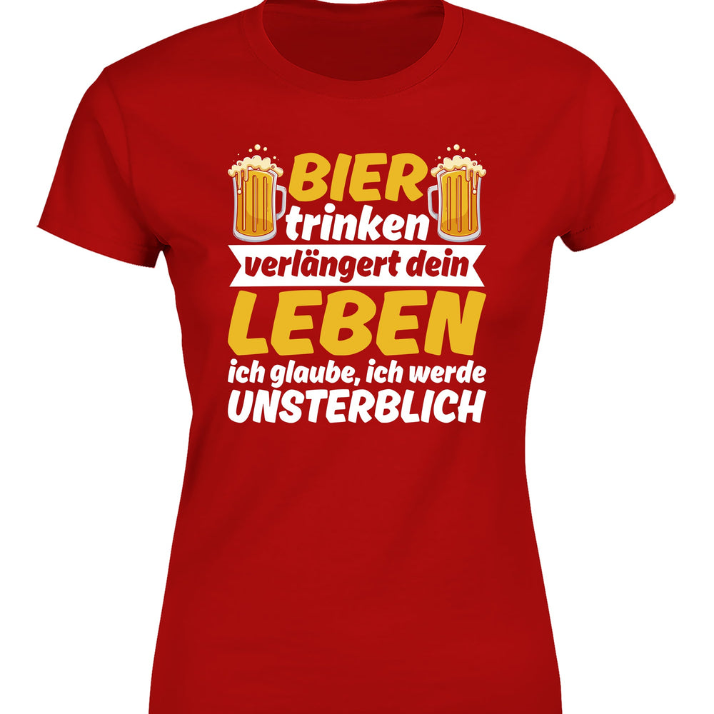 
                      
                        Bier trinken verlängert dein Leben Damen T-Shirt
                      
                    