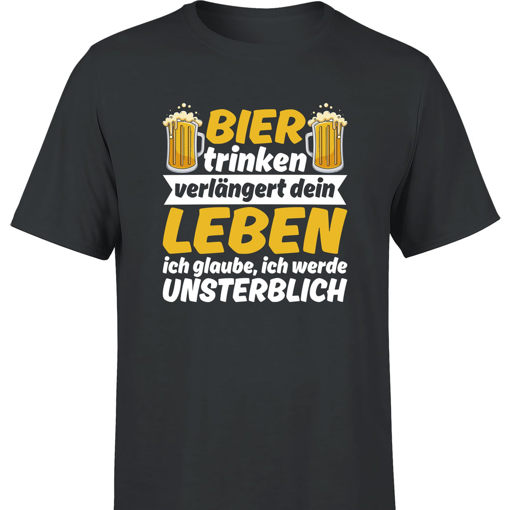 Bier trinken verlängert dein Leben Herren T-Shirt