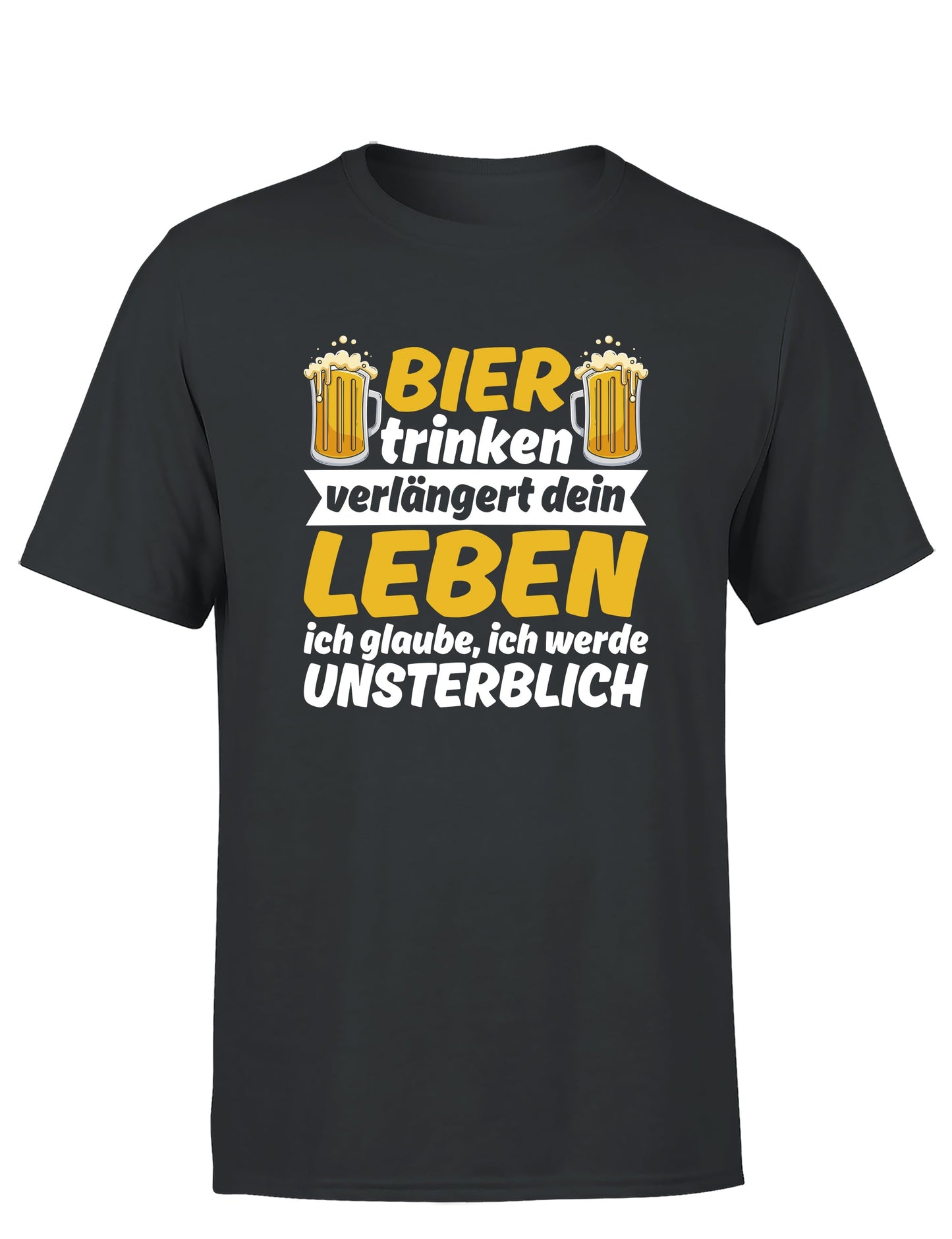 Bier trinken verlängert dein Leben Herren T-Shirt