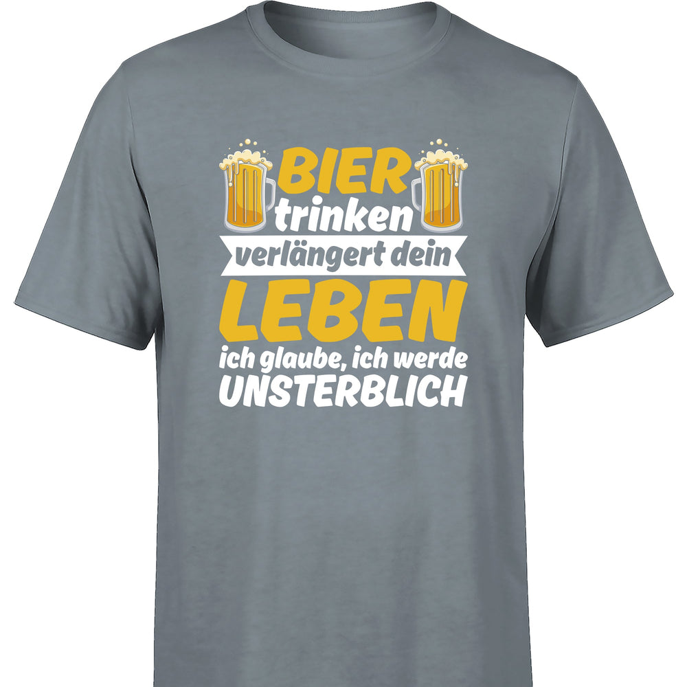 Bier trinken verlängert dein Leben Herren T-Shirt