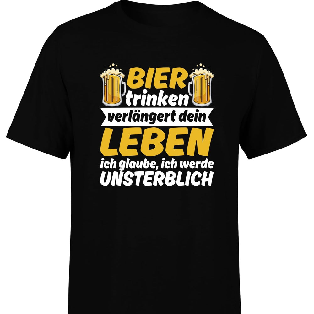 
                  
                    Bier trinken verlängert dein Leben Herren T-Shirt - tshirtladen - T-Shirt
                  
                