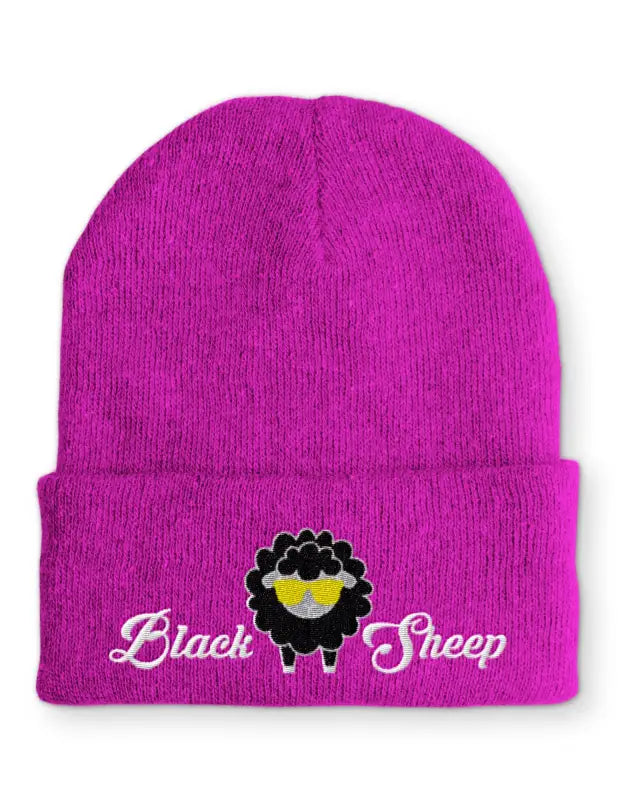 Black Sheep Wintermütze Spruchmütze Beanie perfekt für die kalte Jahreszeit - Pink