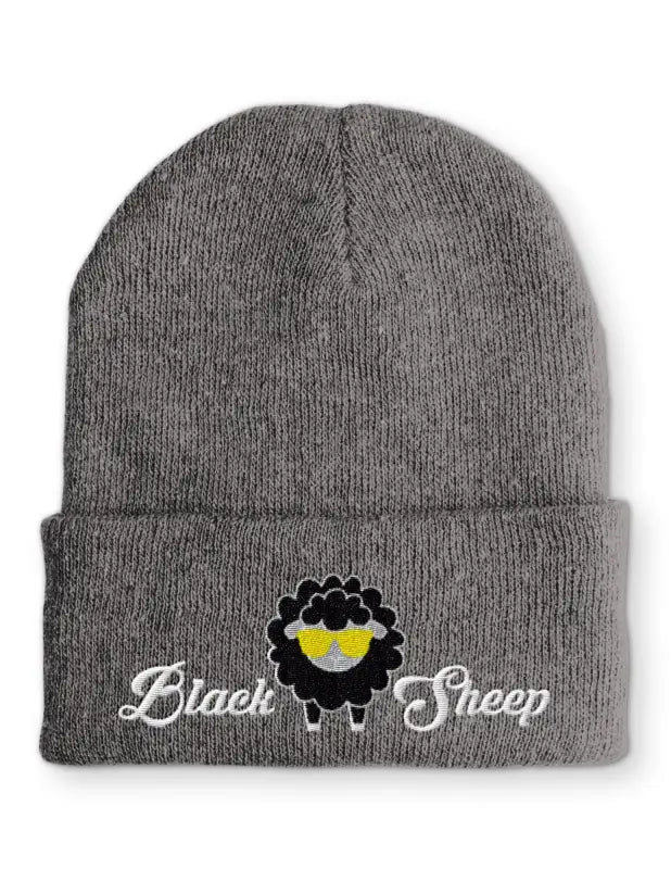 Black Sheep Wintermütze Spruchmütze Beanie perfekt für die kalte Jahreszeit - Grau