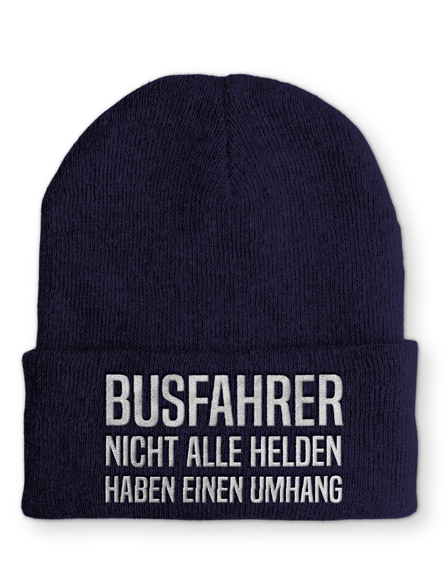 Busfahrer nicht alle Helden haben einen Umhang Beanie Mütze mit Spruch - Navy - Mütze