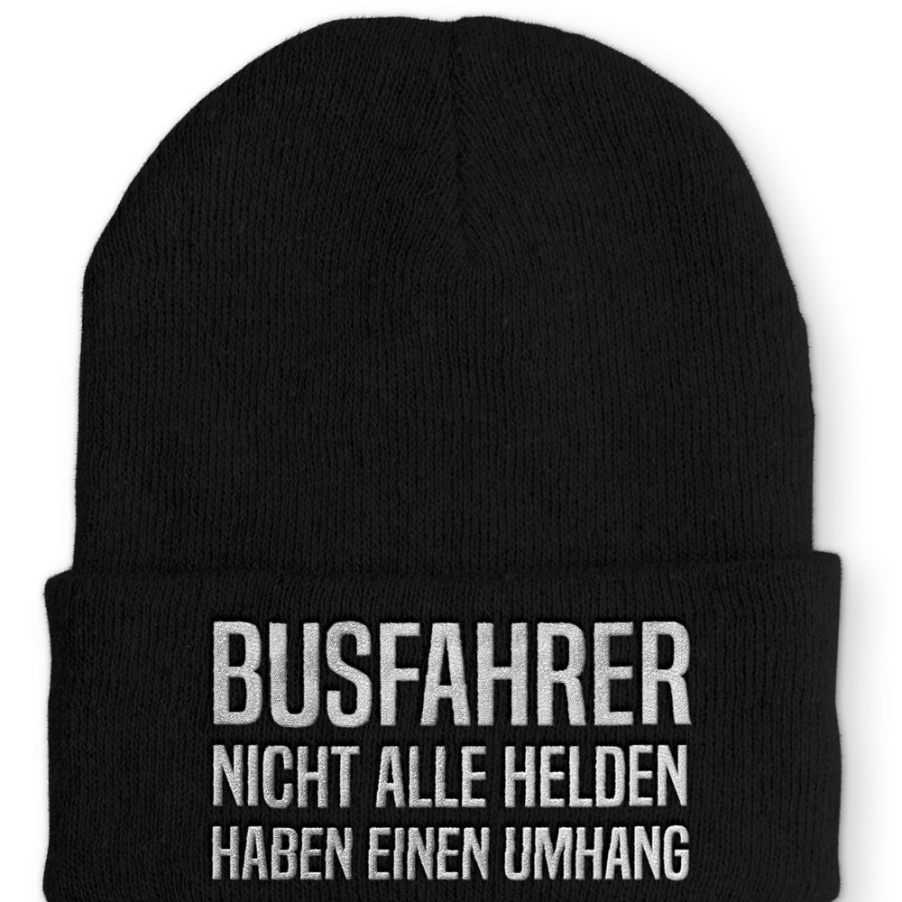 Busfahrer nicht alle Helden haben einen Umhang Beanie Mütze mit Spruch - Black - Mütze