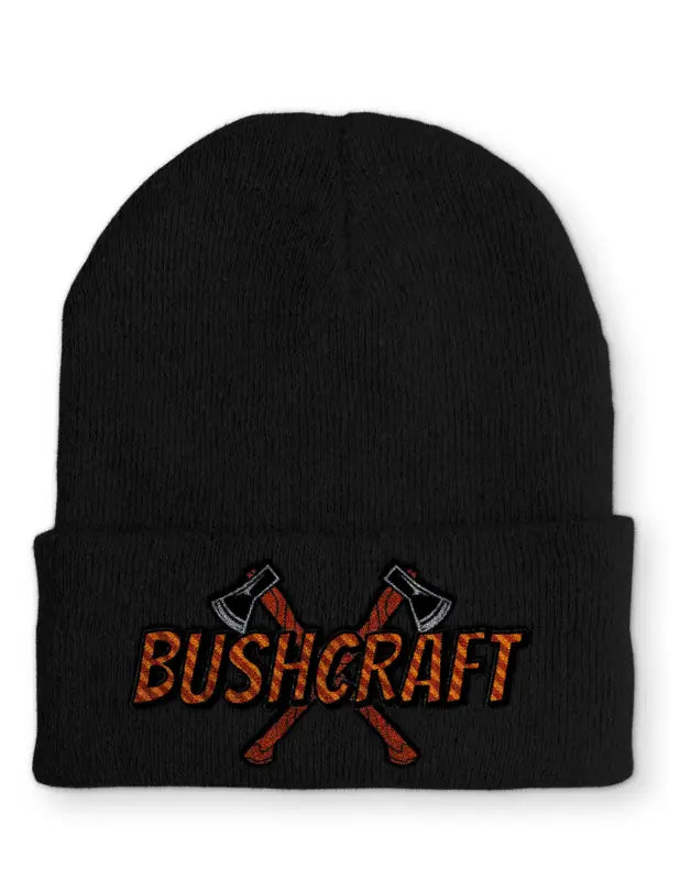 Bushcraft Outdoor Statement Beanie Mütze mit Spruch - Black