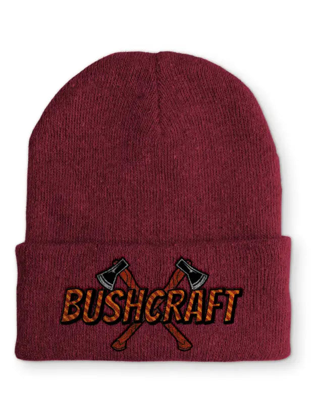 
                      
                        Bushcraft Outdoor Statement Beanie Mütze mit Spruch - Bordeaux
                      
                    