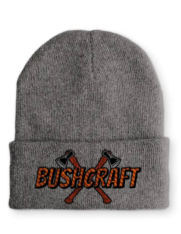 Bushcraft Outdoor Statement Beanie Mütze mit Spruch - Grey
