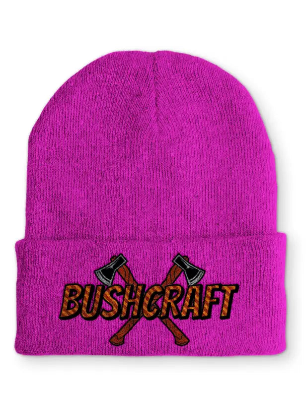 
                  
                    Bushcraft Outdoor Statement Beanie Mütze mit Spruch - Pink
                  
                