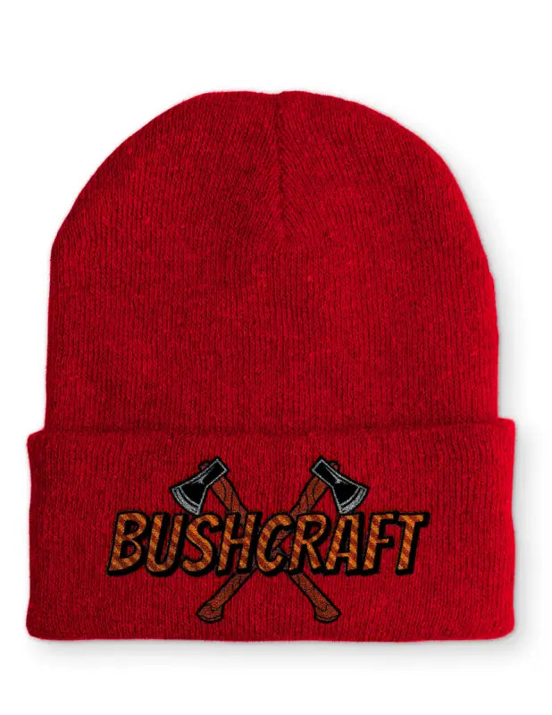 
                      
                        Bushcraft Outdoor Statement Beanie Mütze mit Spruch - Rot
                      
                    