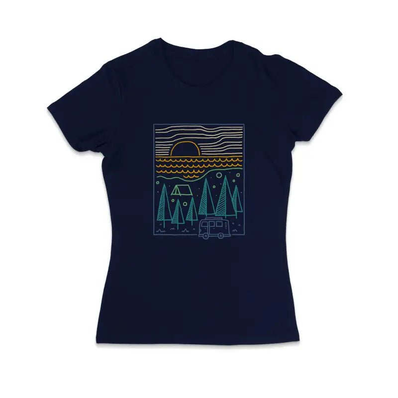 Camp River Camper Outdoor Damen T-Shirt - tshirtladen - 