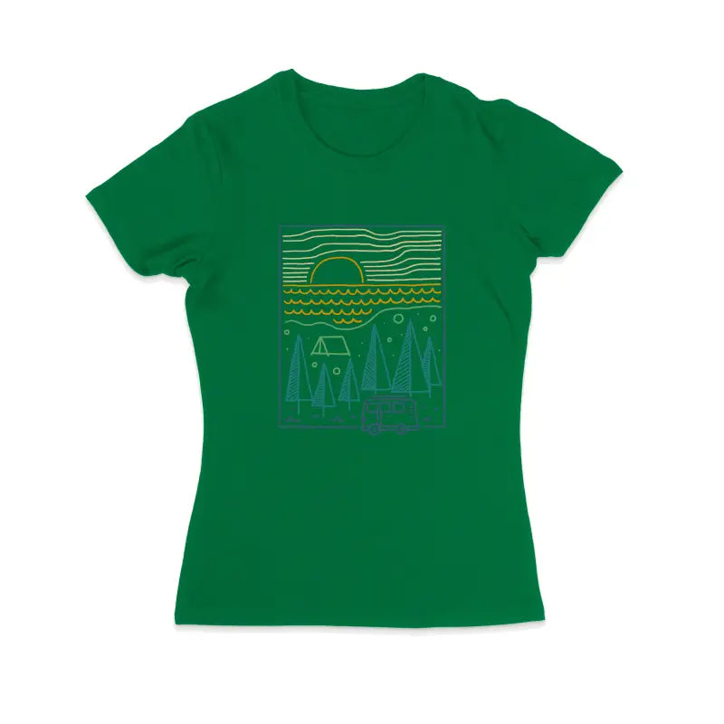 Camp River Camper Outdoor Damen T - Shirt - S / Grün