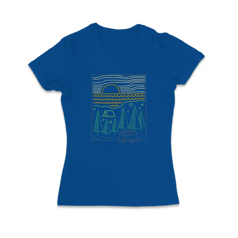 Camp River Camper Outdoor Damen T - Shirt - S / Royal