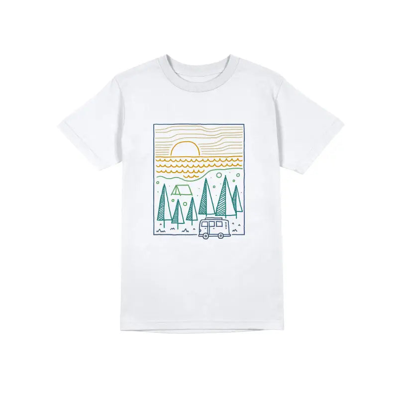 Camp River Outdoor Camper Herren Unisex T - Shirt