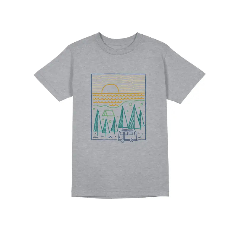 Camp River Outdoor Camper Herren Unisex T - Shirt - S / Grau