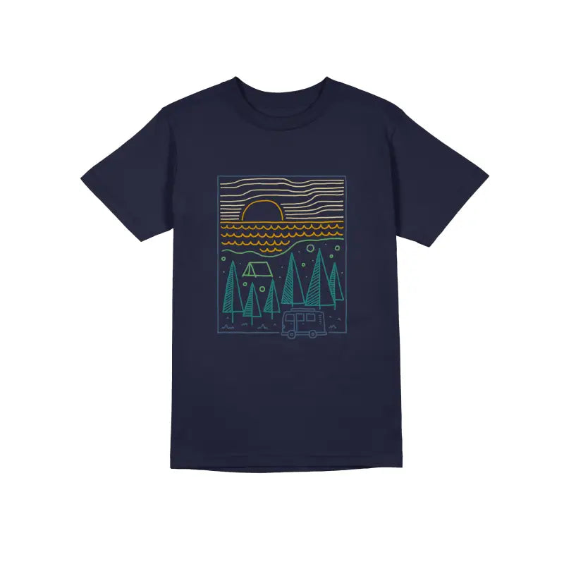 
                      
                        Camp River Outdoor Camper Herren Unisex T - Shirt - S / Navy
                      
                    