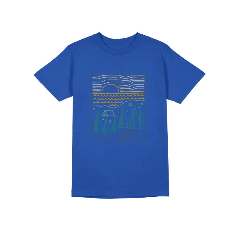 Camp River Outdoor Camper Herren Unisex T - Shirt - S / Royal