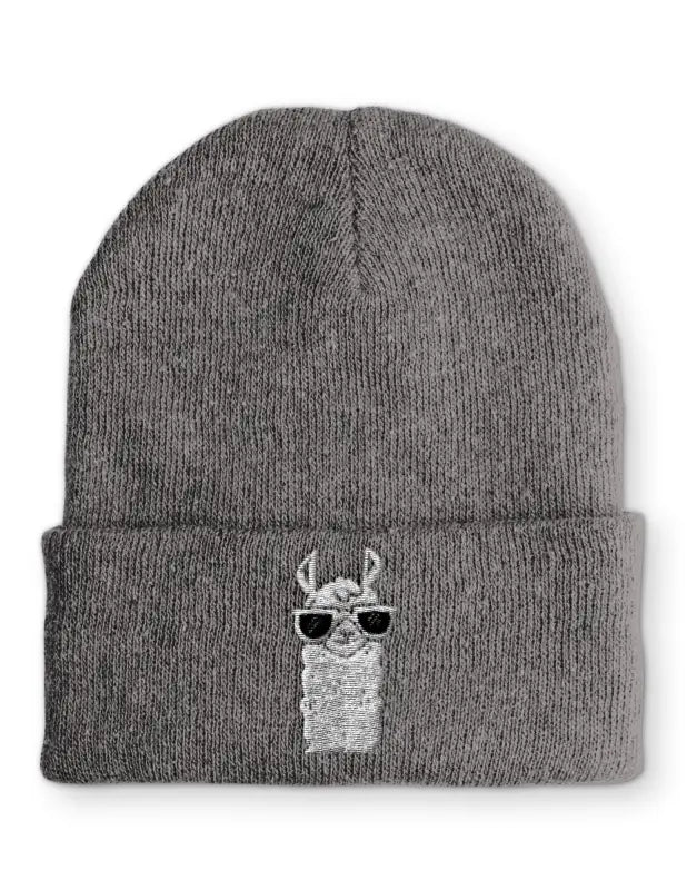 Cool Lama Wintermütze Spruchmütze Beanie perfekt für die kalte Jahreszeit - Grau